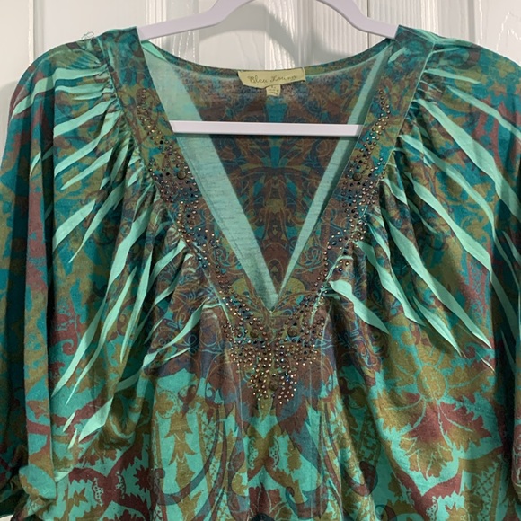 Dolman Sleeves Bleu Lounge Top - Picture 3 of 8